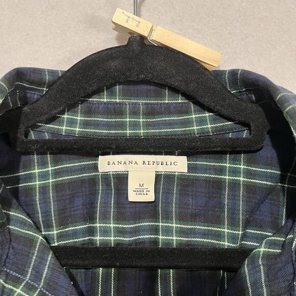 Banana Republic Plaid Western Cowgirl Retro 70s Style Button Up Flannel Medium - Picture 3 of 6